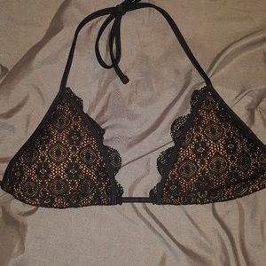 Black lace bikini top